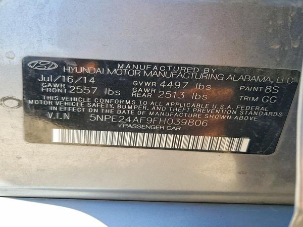 2015 HYUNDAI SONATA SE, ECO — VINS