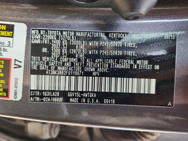 2015 TOYOTA VENZA XLE