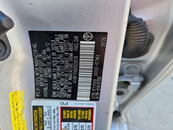 2012 TOYOTA CAMRY