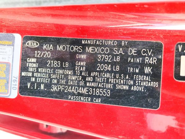 2021 KIA FORTE FE, LXS