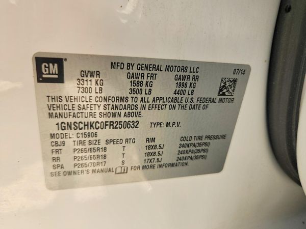 2015 CHEVROLET SUBURBAN LS — VINS