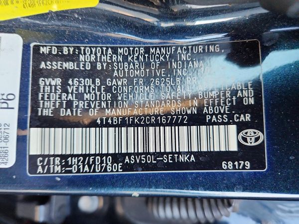2012 TOYOTA CAMRY