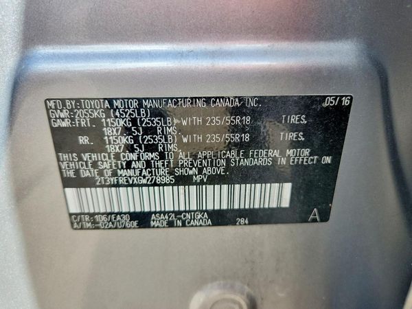 2016 TOYOTA RAV4 Limited (G Grade)