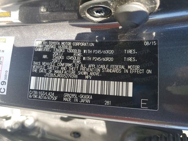 2016 TOYOTA 4RUNNER Base Grade