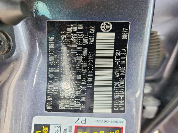 2012 TOYOTA CAMRY