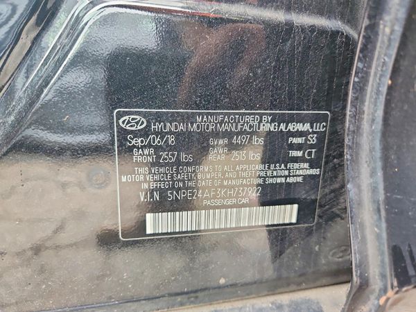 2019 HYUNDAI SONATA