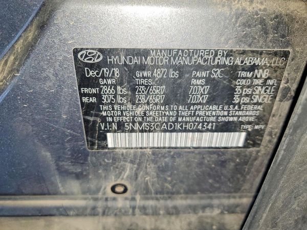 2019 HYUNDAI SANTA FE SEL, SEL Plus