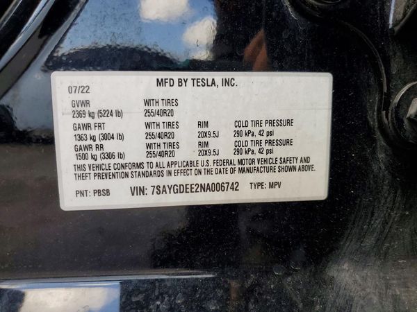 2022 TESLA MODEL Y