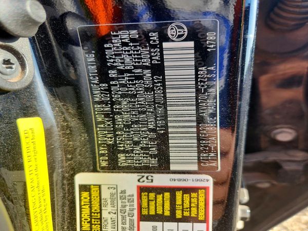 2018 TOYOTA CAMRY L/LE/SE/XLE