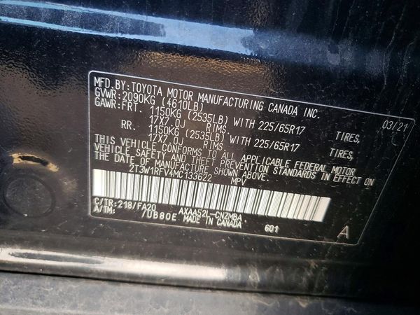 2021 TOYOTA RAV4 XLE