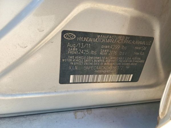 2012 HYUNDAI SONATA