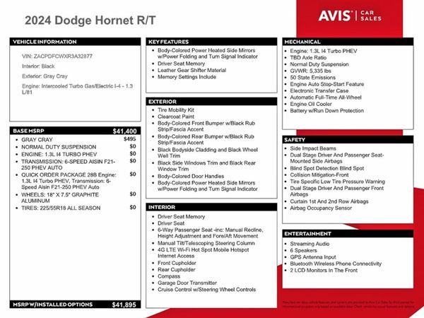 2024 DODGE HORNET R/T