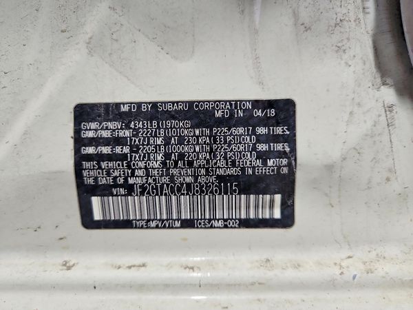 2018 SUBARU CROSSTREK
