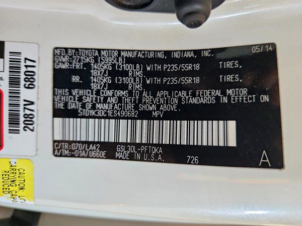 2014 TOYOTA SIENNA
