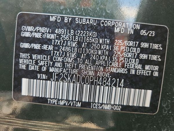 2023 SUBARU FORESTER Premium ES Base, SMART