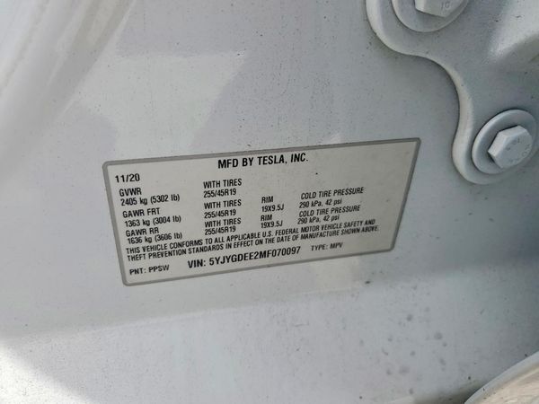 2021 TESLA MODEL Y