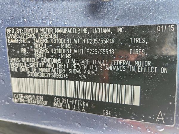 2015 TOYOTA SIENNA