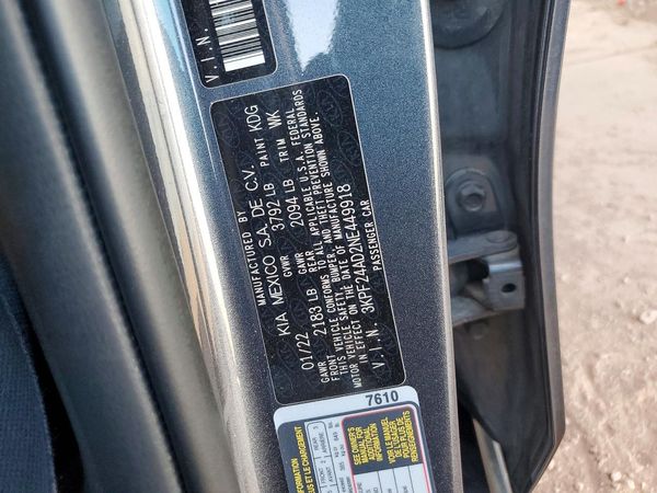 2022 KIA FORTE FE, LXS