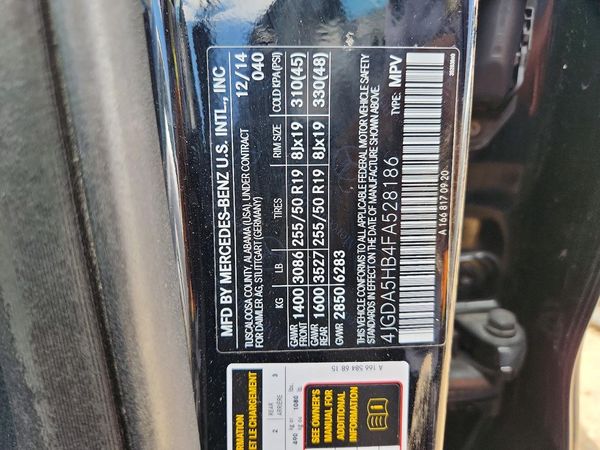 2015 MERCEDES-BENZ ML ML350