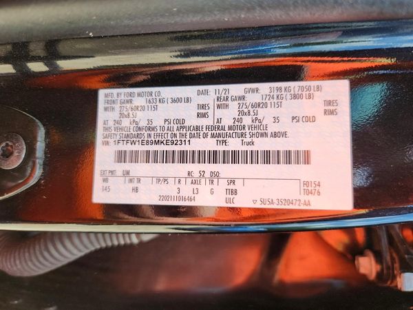 2021 FORD F150