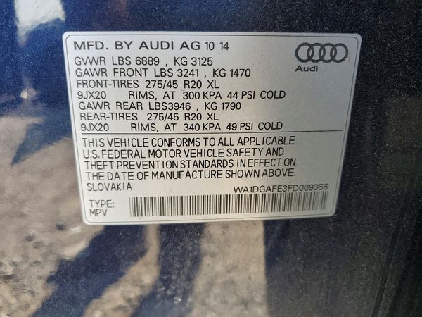 2015 AUDI Q7 S Line Prestige