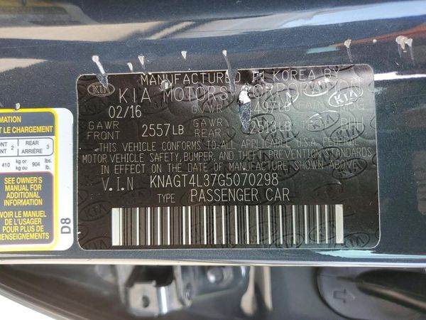 2016 KIA OPTIMA LX