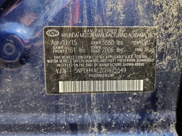 2016 HYUNDAI ELANTRA