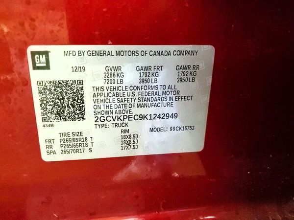 2019 CHEVROLET SILVERADO LT — VINS
