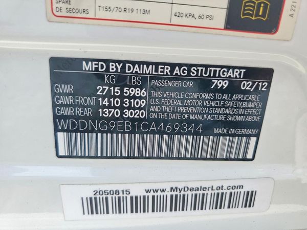 2012 MERCEDES-BENZ S 550 4MAT S550 4-MATIC