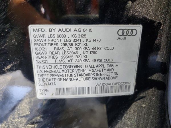 2015 AUDI Q7 S Line Prestige — VINS