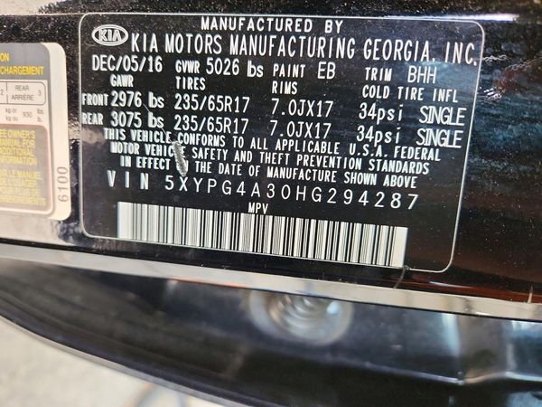 2017 KIA SORENTO L, LX