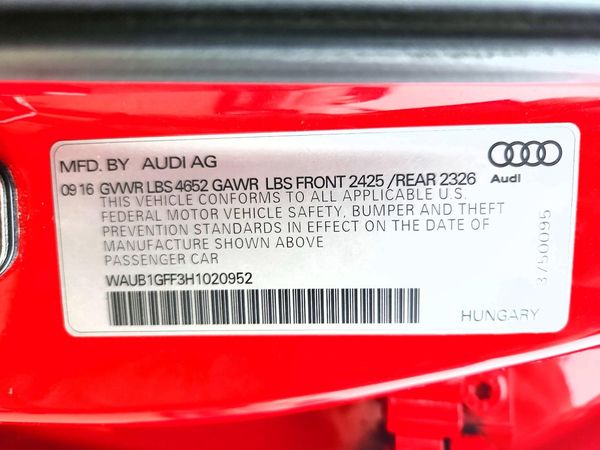 2017 AUDI S3 quattro Premium Plus