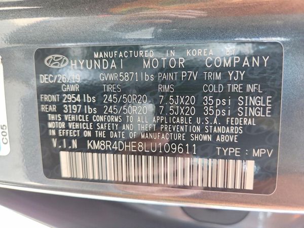 2020 HYUNDAI PALISADE SEL w/ Premium Pkg