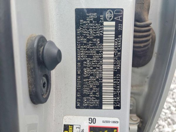 2019 TOYOTA COROLLA L/LE/SE/XLE/XSE
