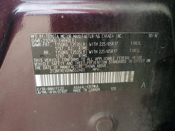2017 TOYOTA RAV4 XLE