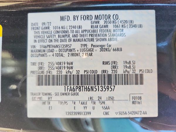 2022 FORD MUSTANG I4 Coupe
