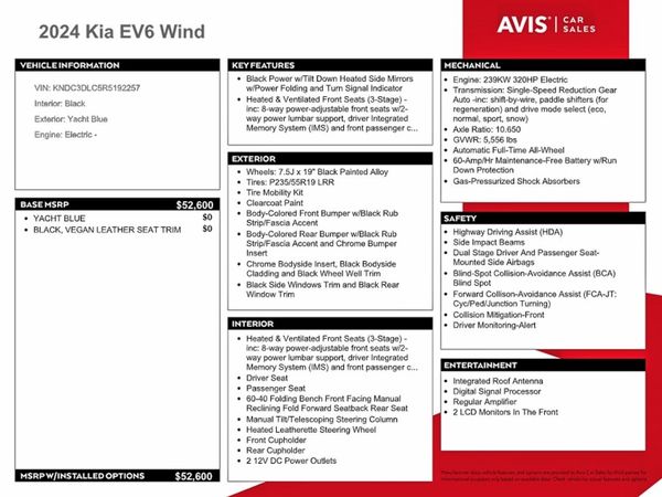 2024 KIA EV6 Light, Wind