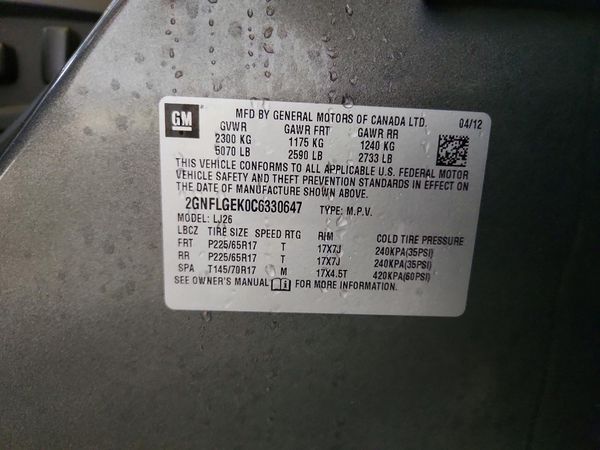 2012 CHEVROLET EQUINOX LTZ