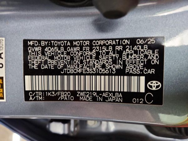 2025 TOYOTA COROLLA LE, XLE, SE