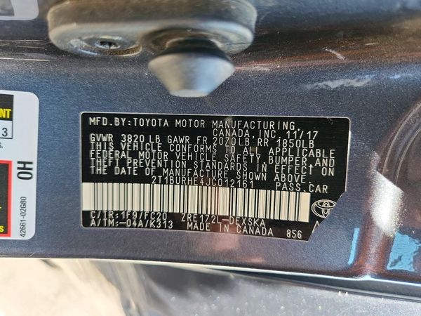 2018 TOYOTA COROLLA
