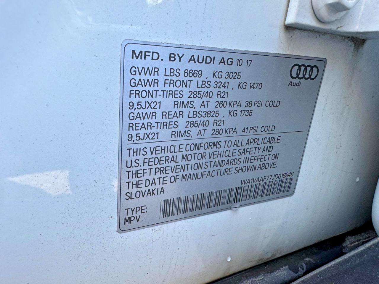 2018 AUDI Q7 quattro Prestige