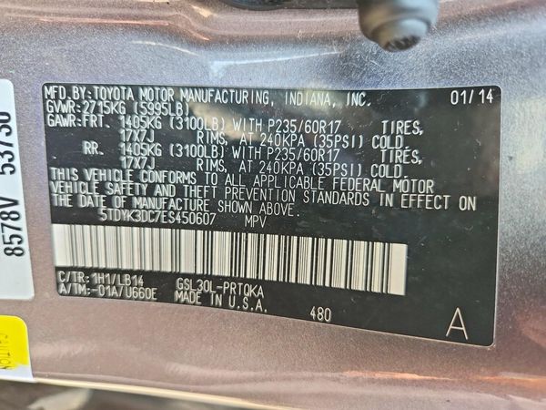 2014 TOYOTA SIENNA