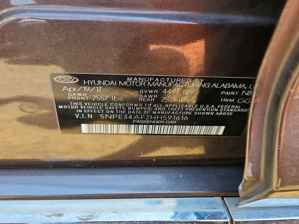 2017 HYUNDAI SONATA