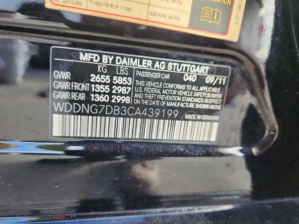 2012 MERCEDES-BENZ S S550