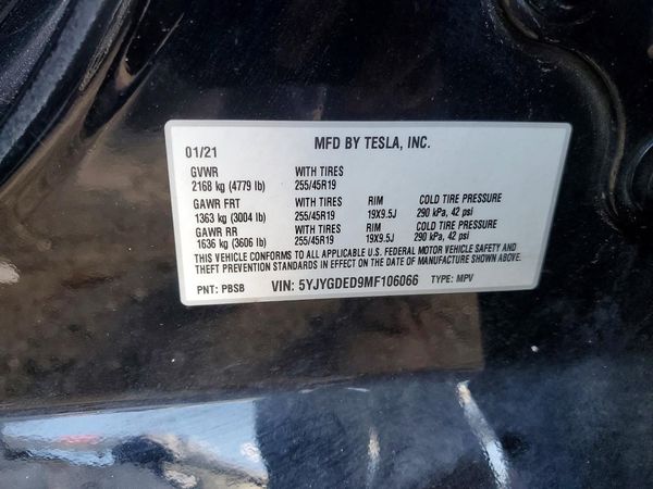2021 TESLA MODEL Y