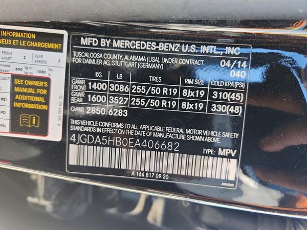 2014 MERCEDES-BENZ ML ML350 4-MATIC