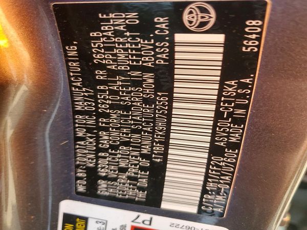 2017 TOYOTA CAMRY LE/SE/XLE/XSE