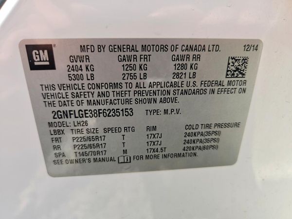 2015 CHEVROLET EQUINOX 2LT