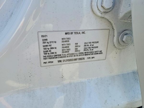 2021 TESLA MODEL Y