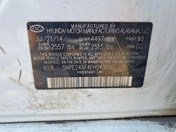 2015 HYUNDAI SONATA SE, ECO